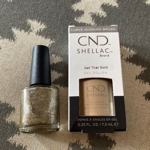 2 CND Nail Polishes - shellac Get That Gold gel & vinylux Glitter Sneakers